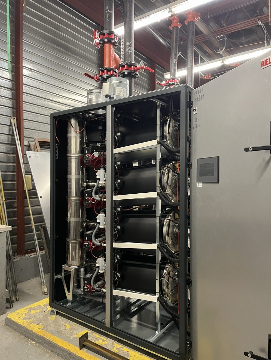 Commercial mechanical room — boiler and piping installation by Analog Mechanical, Calgary